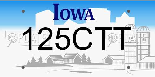 125CTT Iowa License Plate