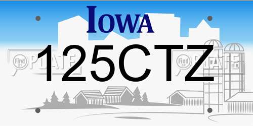 125CTZ Iowa License Plate