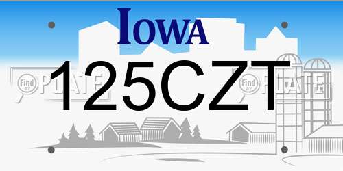 125CZT Iowa License Plate