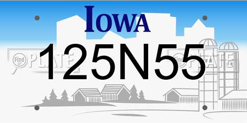 125N55 Iowa License Plate