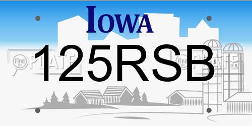125RSB Iowa License Plate