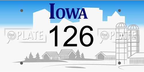 126 Iowa License Plate