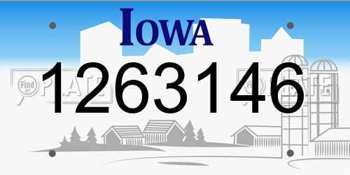 1263146 Iowa License Plate