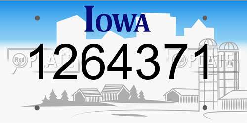 1264371 Iowa License Plate