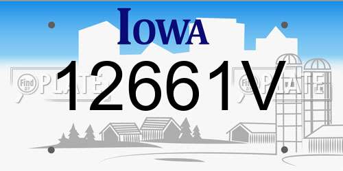 12661V Iowa License Plate