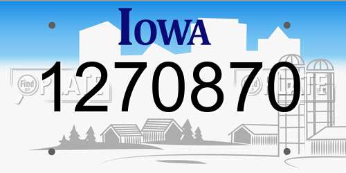 1270870 Iowa License Plate