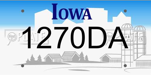 1270DA Iowa License Plate