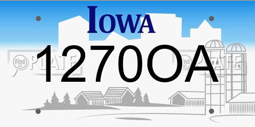 1270OA Iowa License Plate