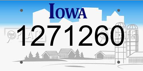 1271260 Iowa License Plate