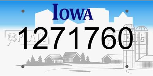 1271760 Iowa License Plate