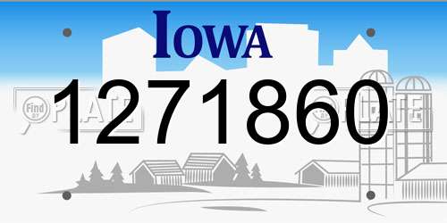 1271860 Iowa License Plate