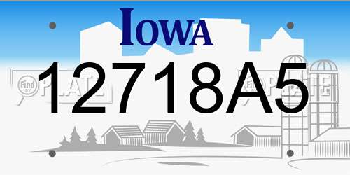12718A5 Iowa License Plate