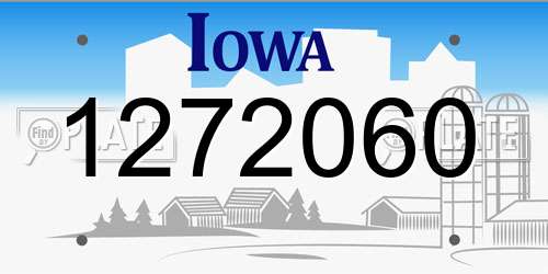 1272060 Iowa License Plate