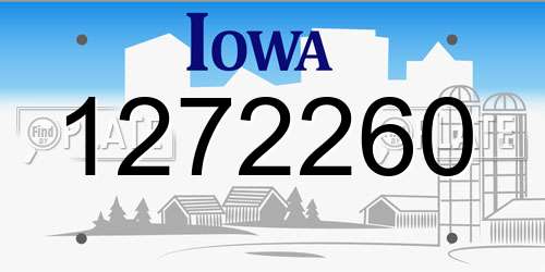1272260 Iowa License Plate