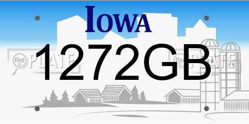 1272GB Iowa License Plate