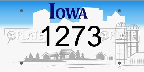 1273 Iowa License Plate