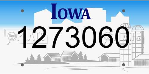 1273060 Iowa License Plate