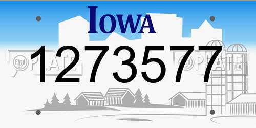 1273577 Iowa License Plate