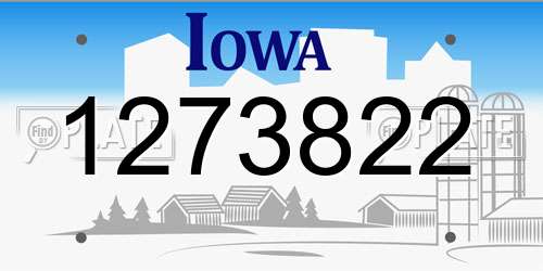 1273822 Iowa License Plate