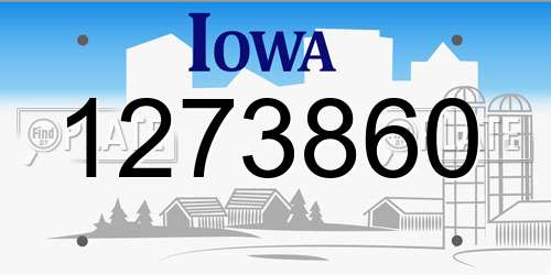 1273860 Iowa License Plate