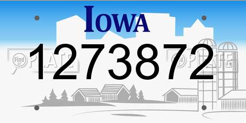 1273872 Iowa License Plate