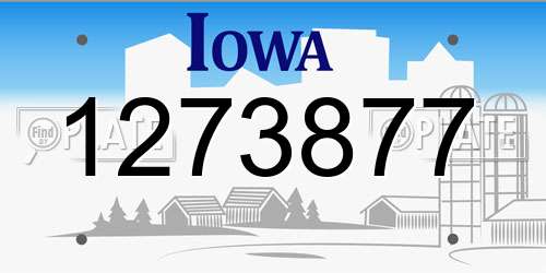 1273877 Iowa License Plate