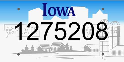 1275208 Iowa License Plate