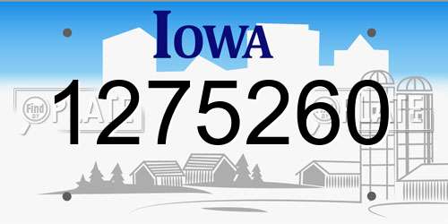 1275260 Iowa License Plate