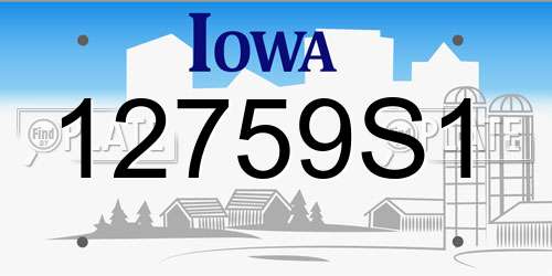 12759S1 Iowa License Plate