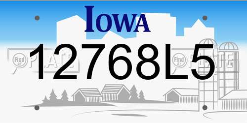 12768L5 Iowa License Plate