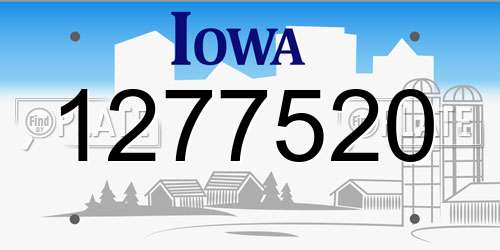 1277520 Iowa License Plate