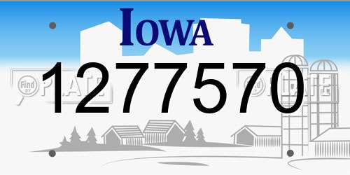 1277570 Iowa License Plate
