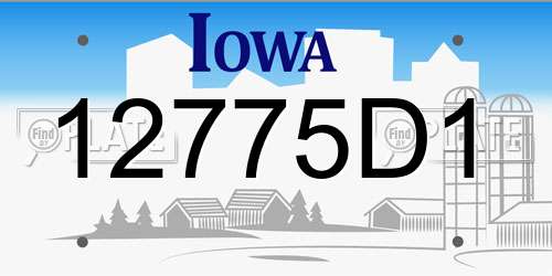 12775D1 Iowa License Plate