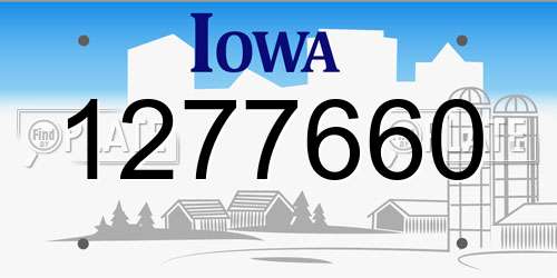 1277660 Iowa License Plate