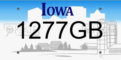 1277GB Iowa License Plate