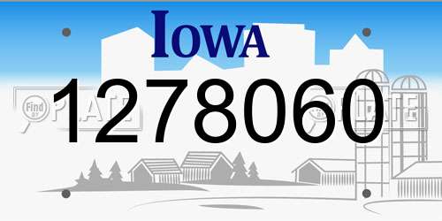 1278060 Iowa License Plate