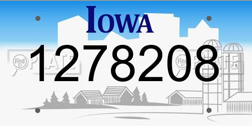 1278208 Iowa License Plate