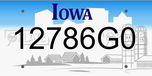 12786G0 Iowa License Plate