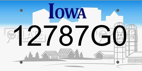 12787G0 Iowa License Plate
