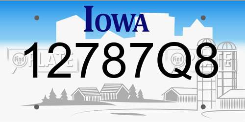 12787Q8 Iowa License Plate