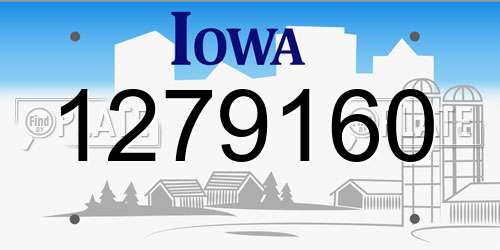 1279160 Iowa License Plate