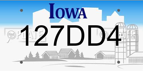 127DD4 Iowa License Plate