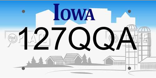 127QQA Iowa License Plate