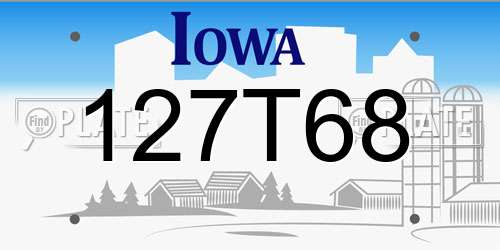 127T68 Iowa License Plate