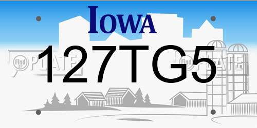127TG5 Iowa License Plate