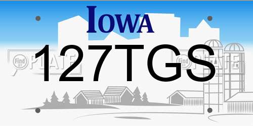 127TGS Iowa License Plate