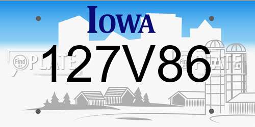 127V86 Iowa License Plate