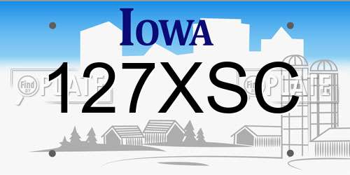 127XSC Iowa License Plate