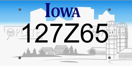 127Z65 Iowa License Plate