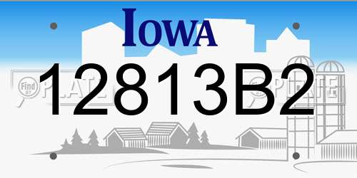 12813B2 Iowa License Plate